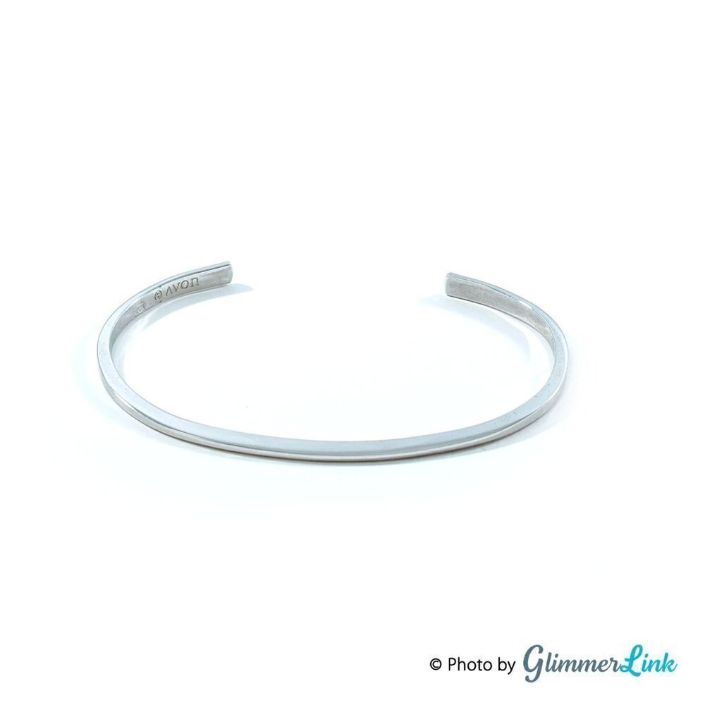 Vintage 1970s AVON Slender Touch Silver Tone Cuff Bracelet